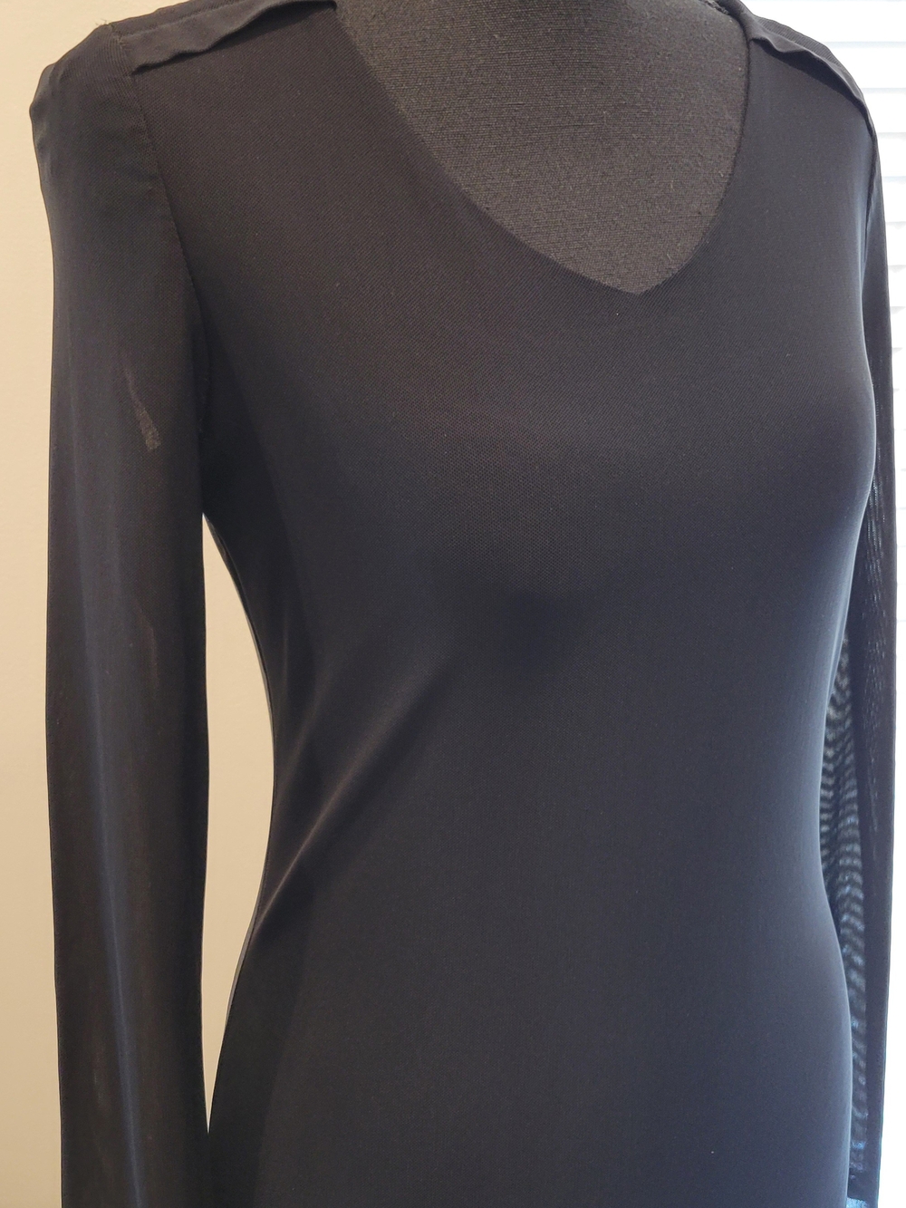 Source Unknown Black V-Neck Long Sleeve Women's Blouse
